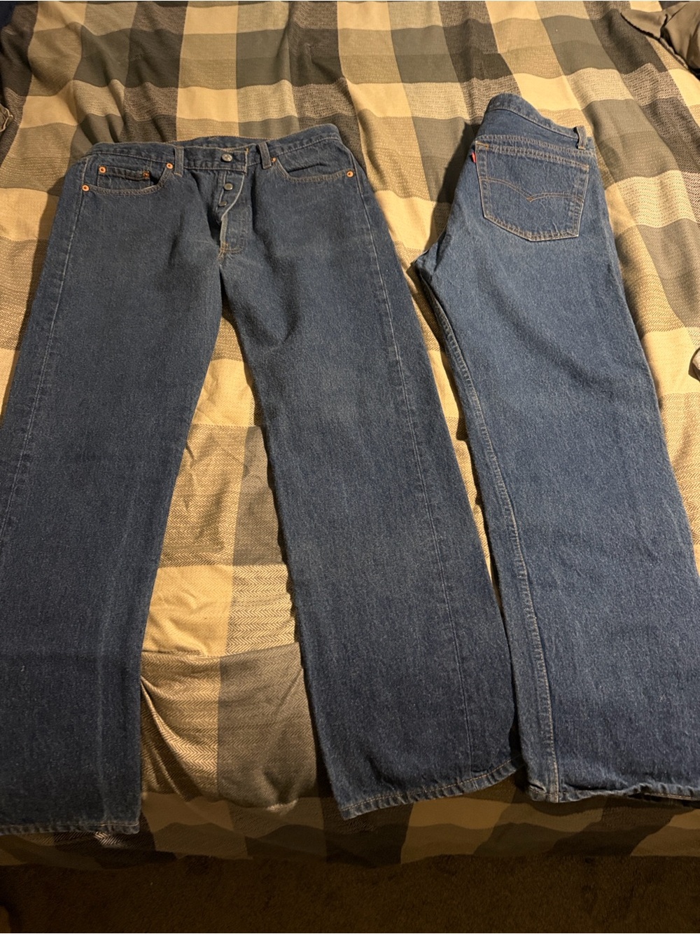 Vintage Men's Straight Jeans in Blue Denim